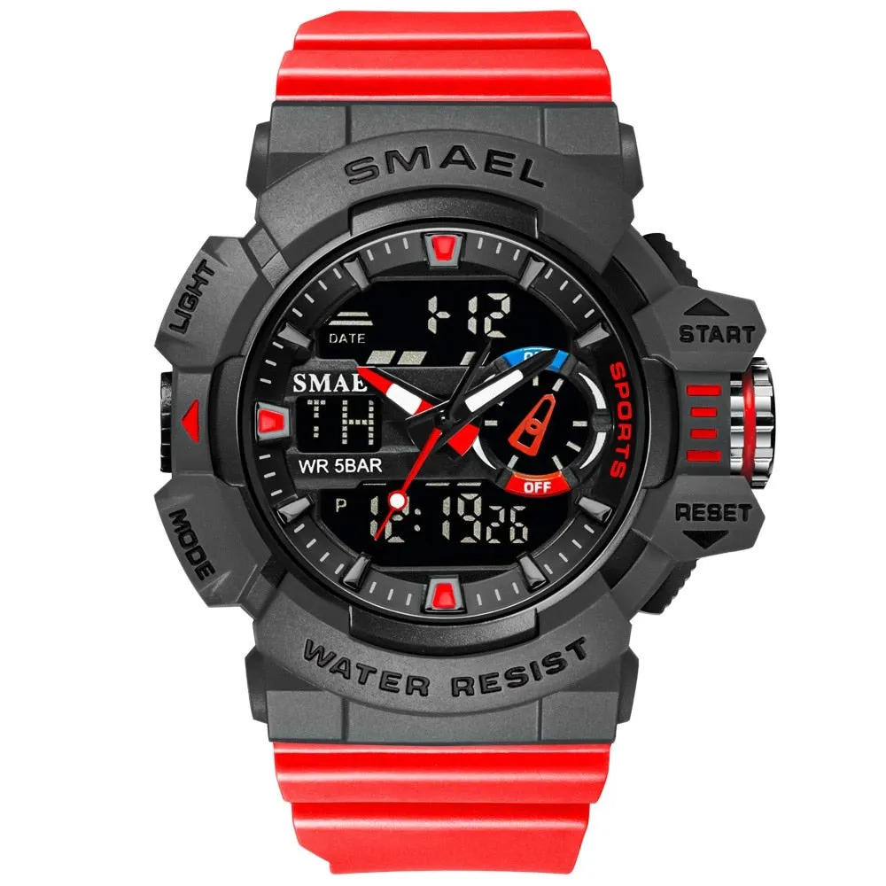 SMAEL Military Men's Sport Watch Waterproof Wristwatch Stopwatch Alarm LED Light Digital Watches