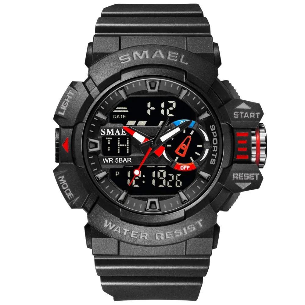 SMAEL Military Men's Sport Watch Waterproof Wristwatch Stopwatch Alarm LED Light Digital Watches