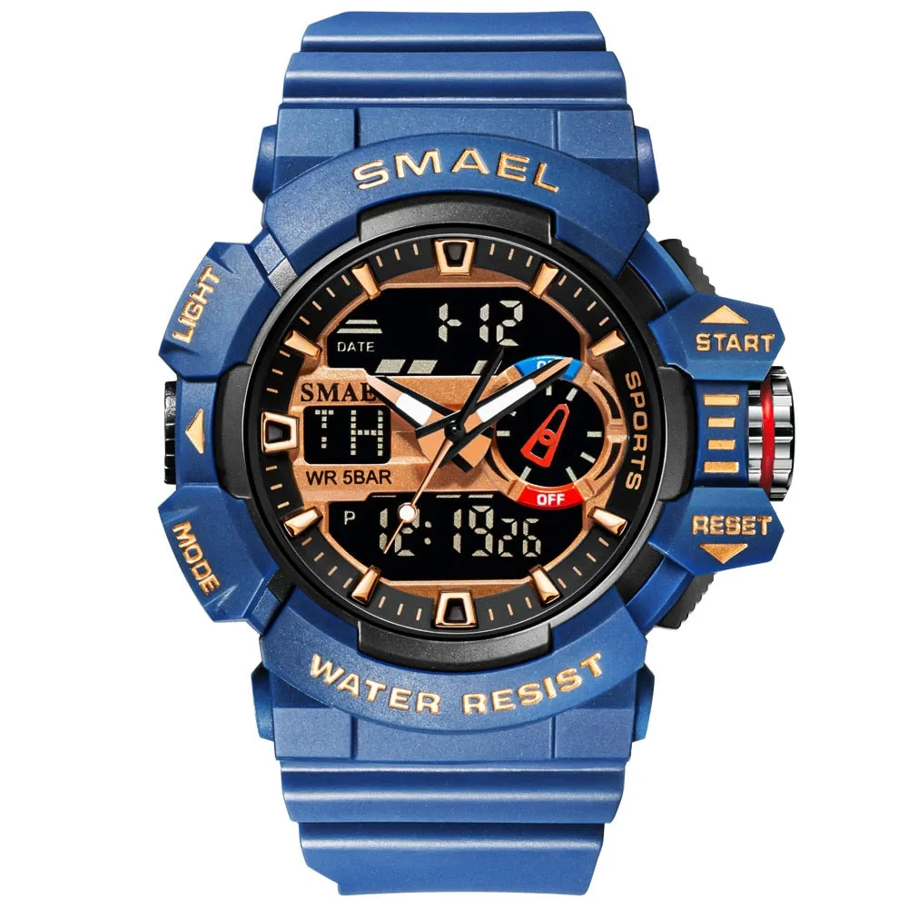 SMAEL Military Men's Sport Watch Waterproof Wristwatch Stopwatch Alarm LED Light Digital Watches