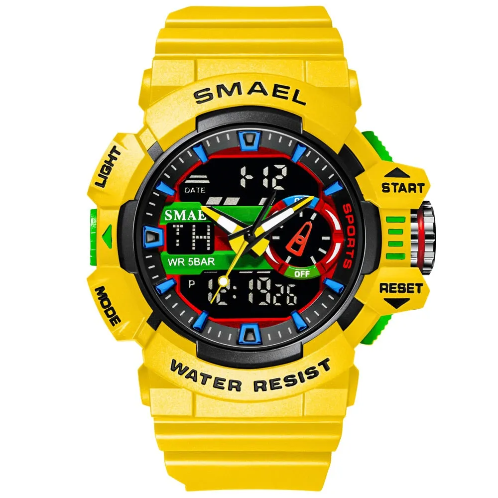 SMAEL Military Men's Sport Watch Waterproof Wristwatch Stopwatch Alarm LED Light Digital Watches