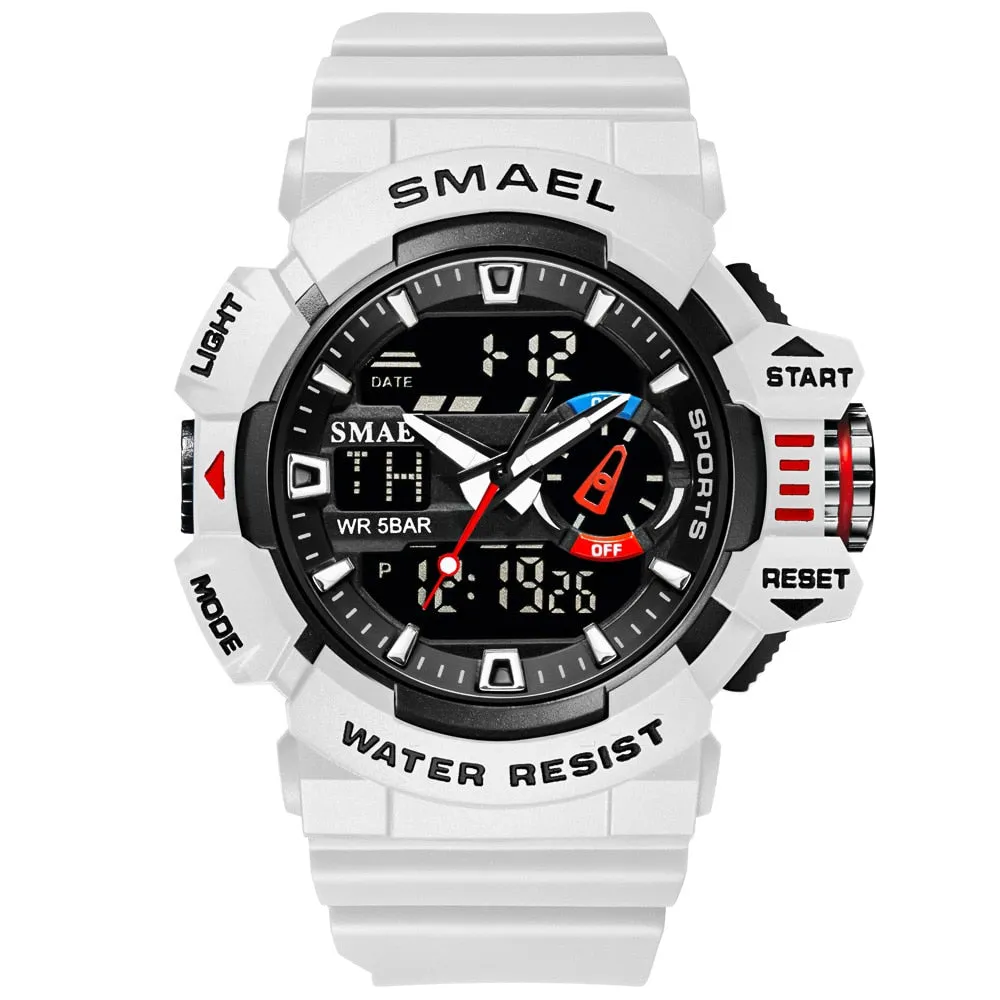 SMAEL Military Men's Sport Watch Waterproof Wristwatch Stopwatch Alarm LED Light Digital Watches