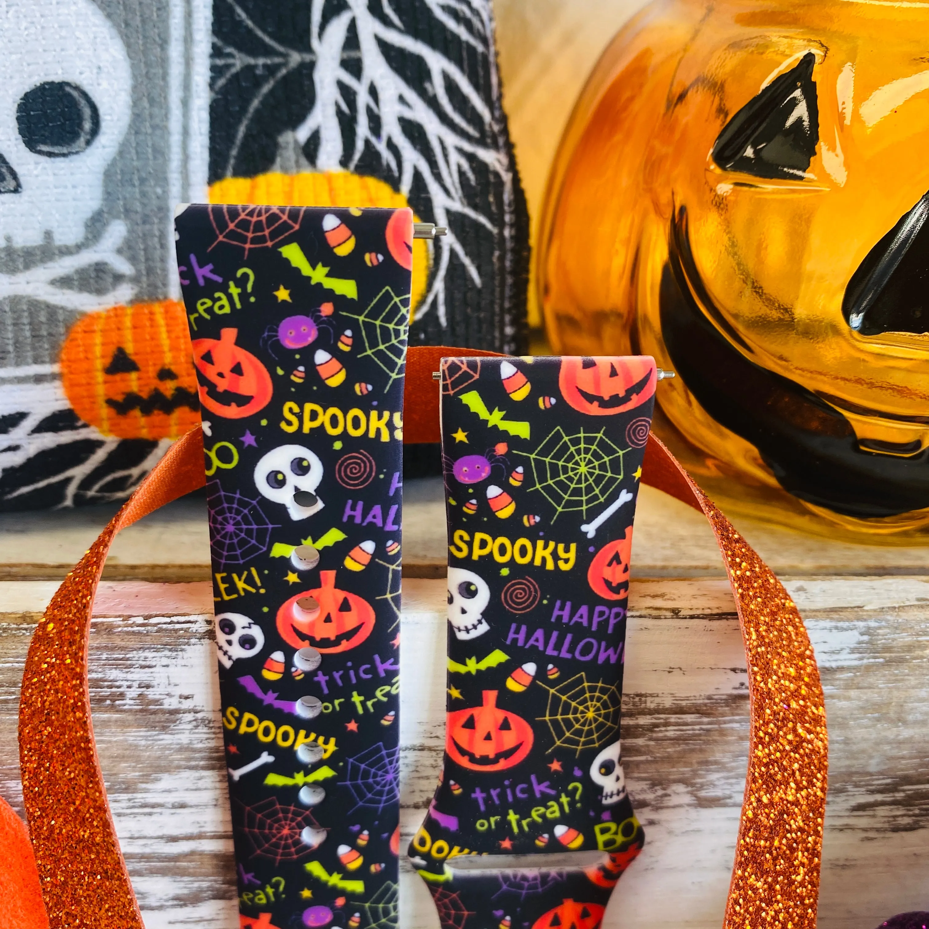 Spooky Print Silicone Band For Fitbit Versa 1/2