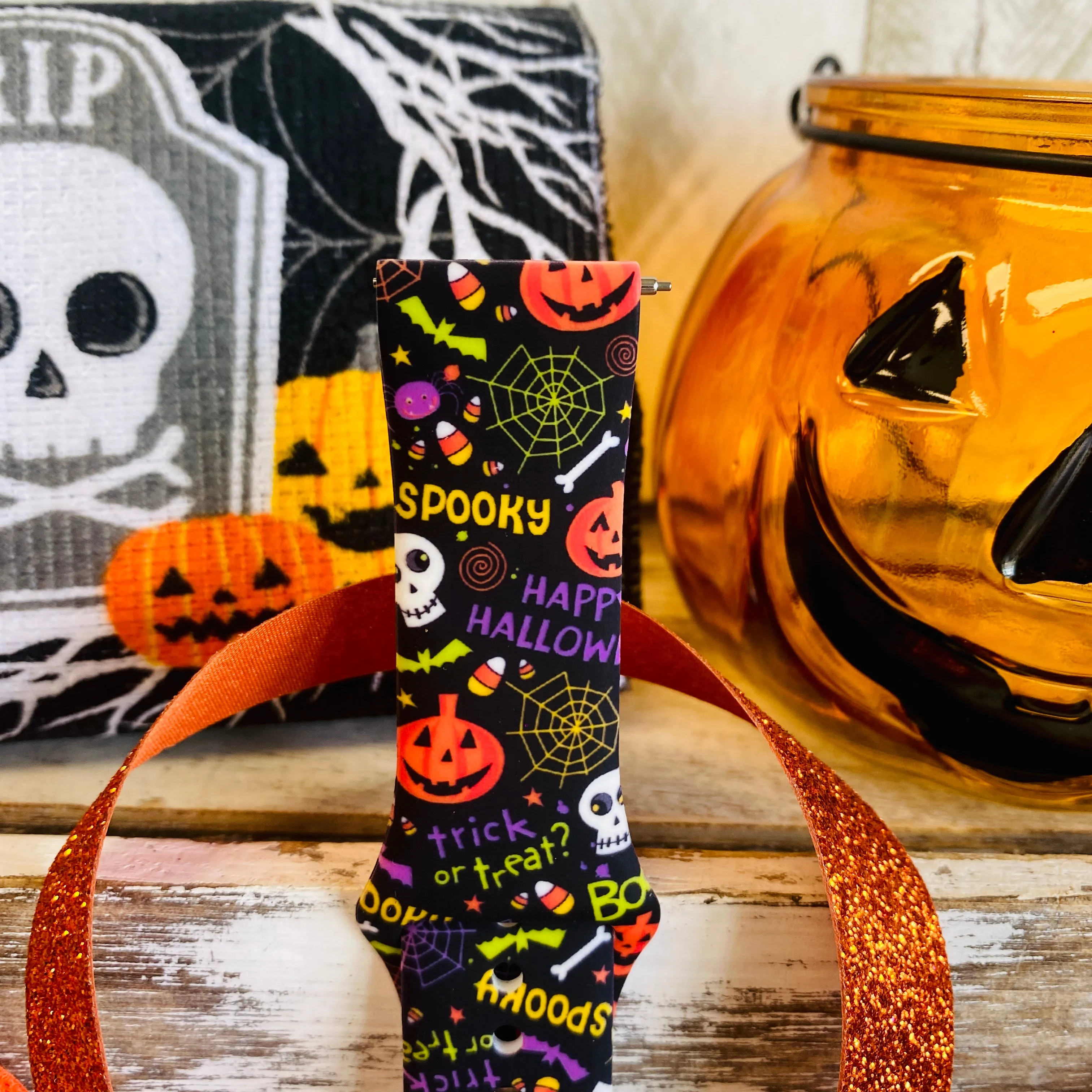 Spooky Print Silicone Band For Fitbit Versa 1/2