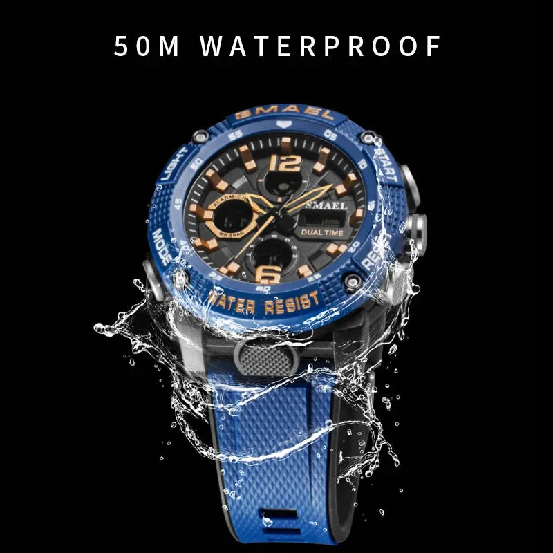 Sport Watches Waterproof 50M SMAEL Top Brand Luxury Watch Alarm Clock For Male Digital 8039 Men's Watch Wristwatch Military Army