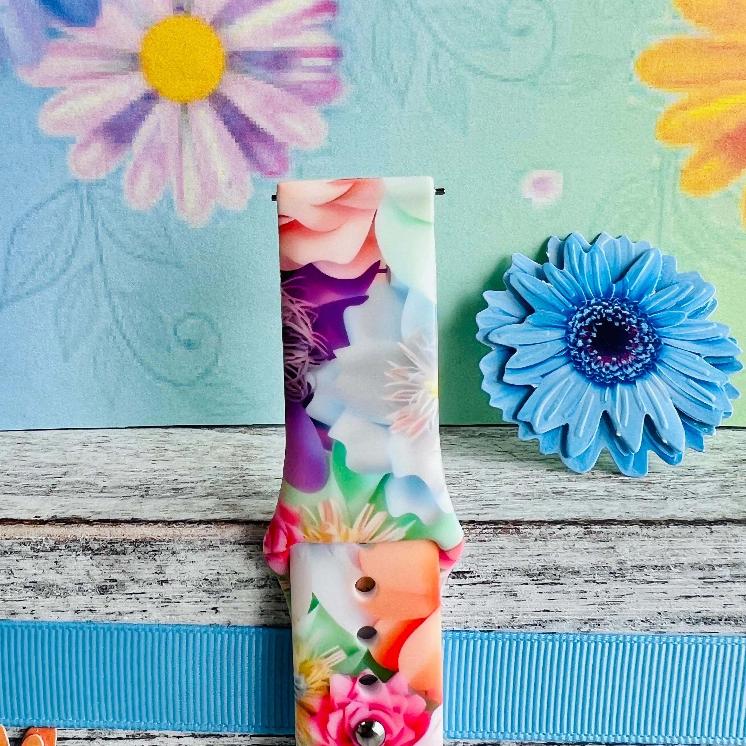 Spring Bouquet Print Silicone Band For Samsung Watch