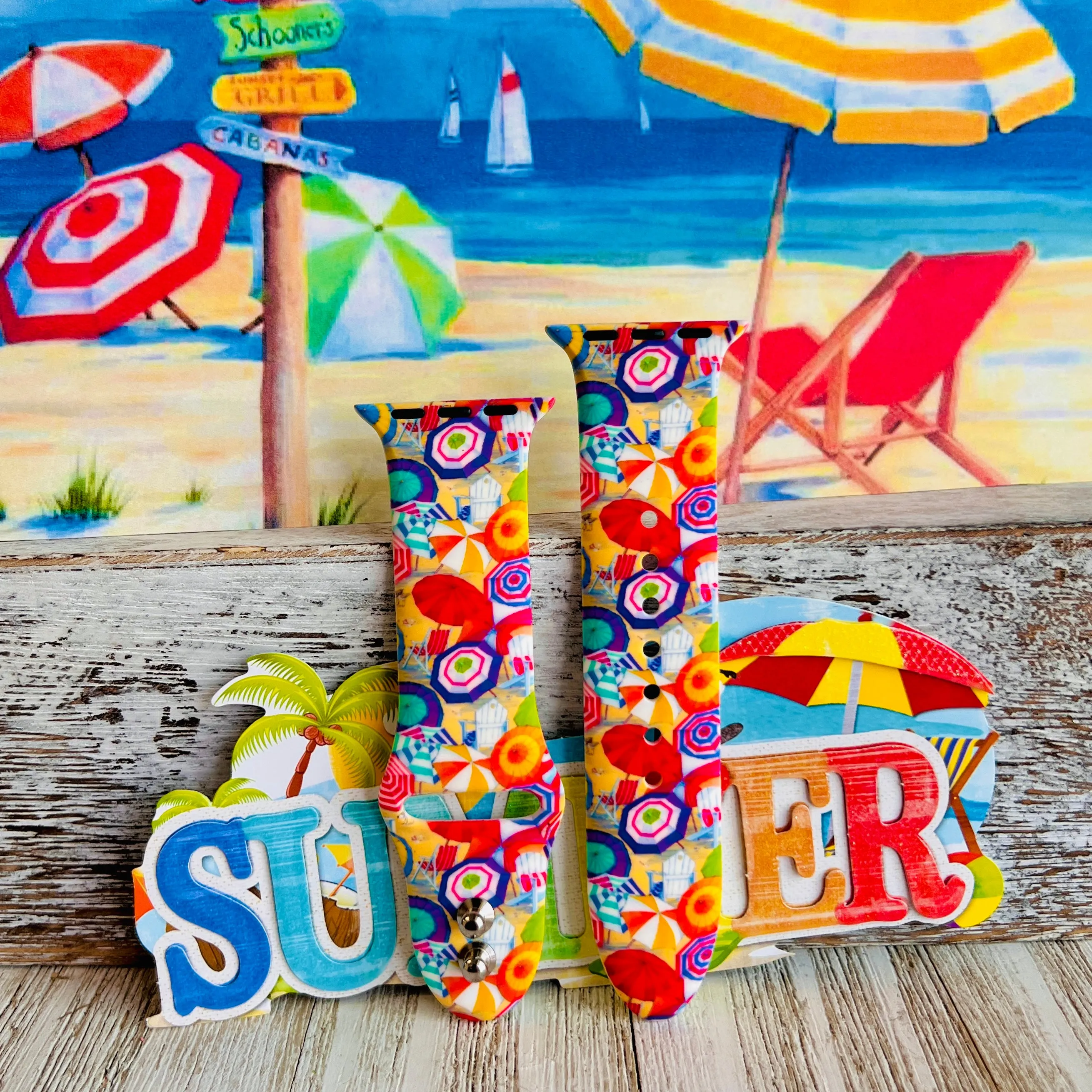 Sunbrella Print Silicone Band For Apple Watch