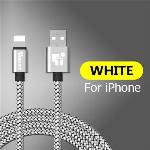 Tiegem USB Cable For iPhone 7 8 6 5 6s S plus X XS MAX XR Cable Fast Charging Cable Mobile Phone Charger Cord Usb Data Cable 3M