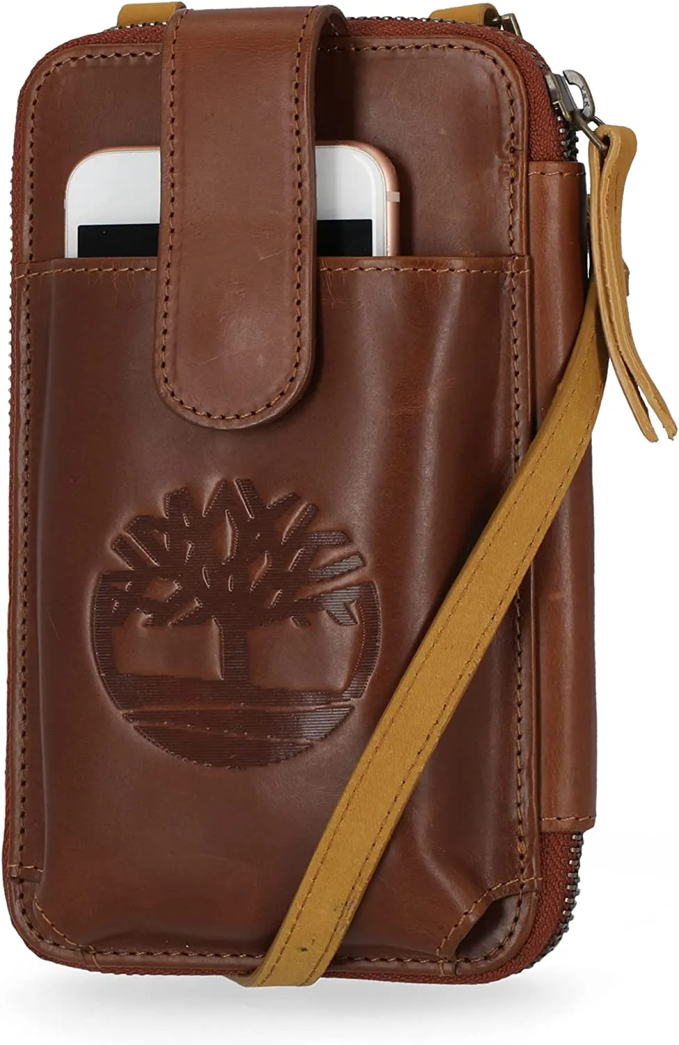 Timberland Women's Leather Pebble North South Crossbody Wallet Bag