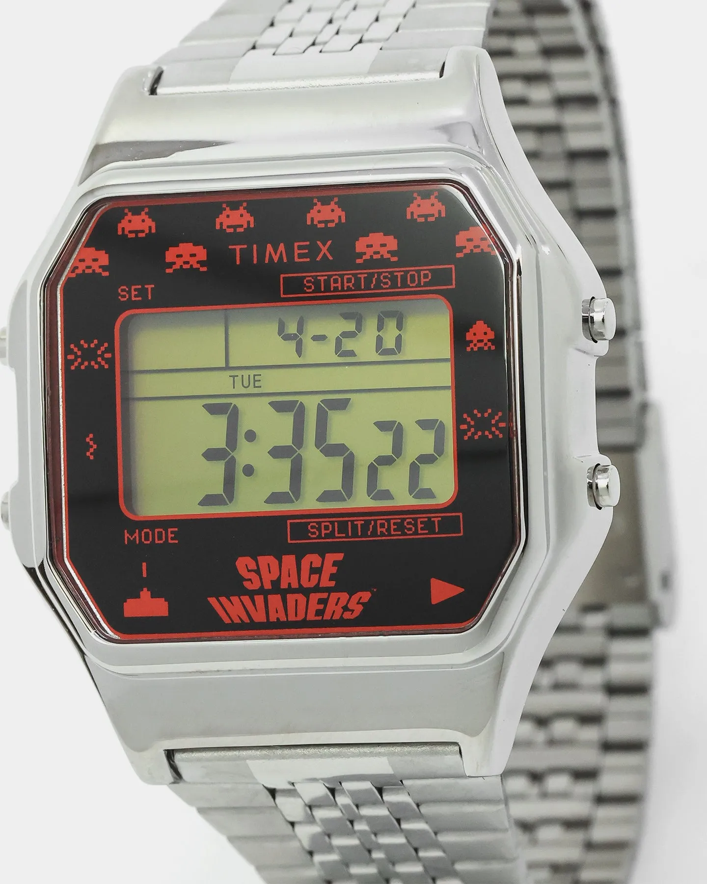 Timex Timex 80 x Space Invaders 34MM Watch Silver