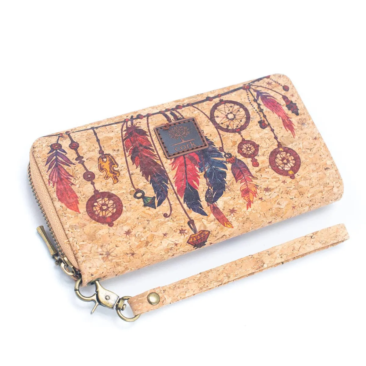 Various patterns natural cork women zipper card wallet BAG-2235