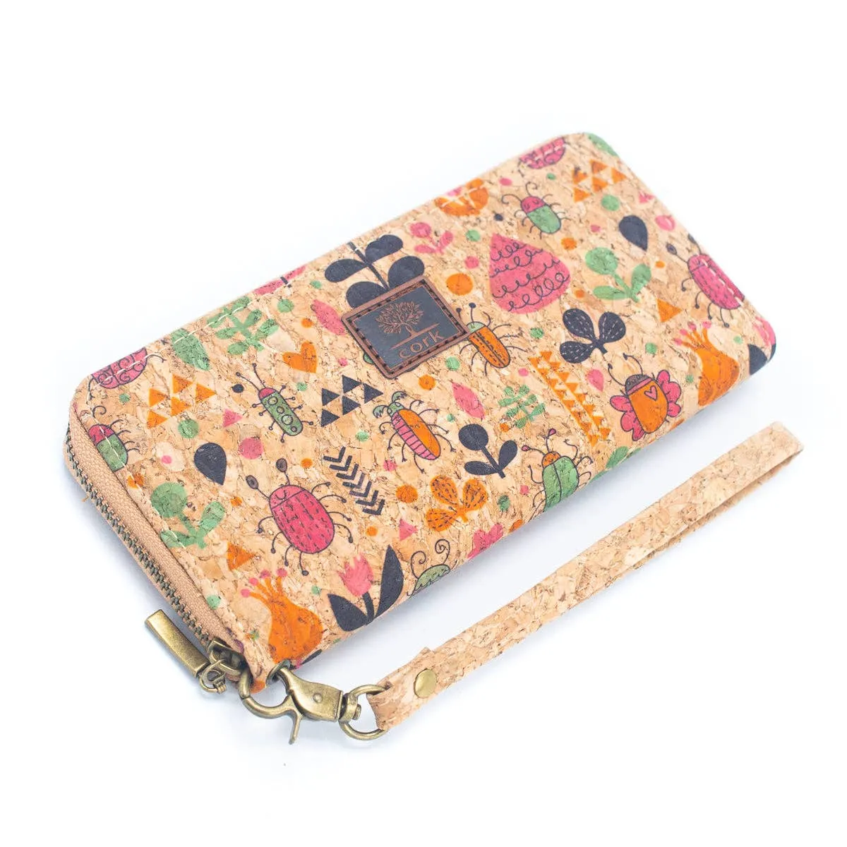 Various patterns natural cork women zipper card wallet BAG-2235