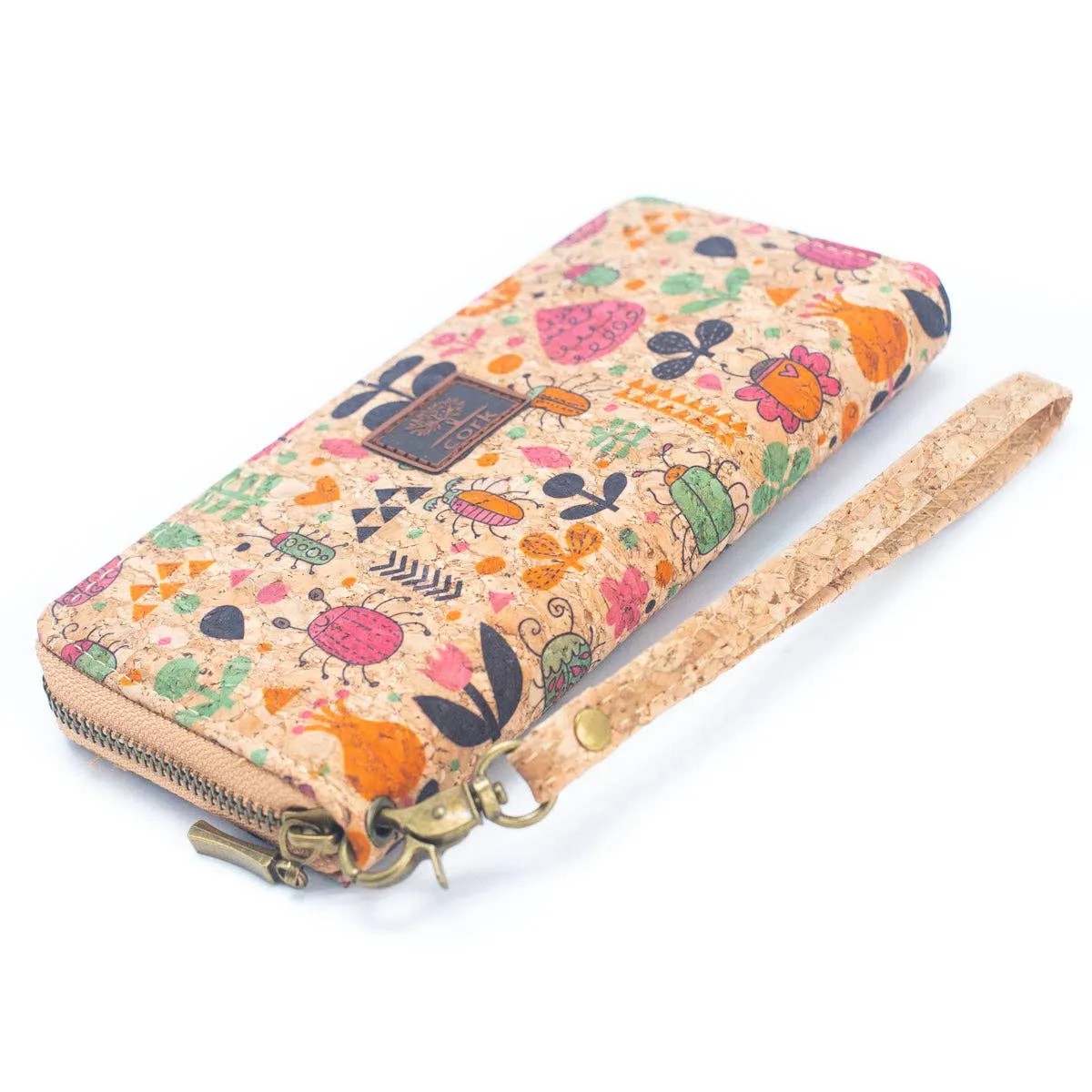 Various patterns natural cork women zipper card wallet BAG-2235