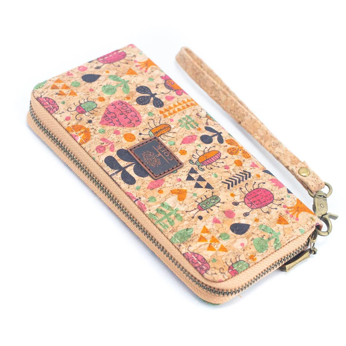 Various patterns natural cork women zipper card wallet BAG-2235