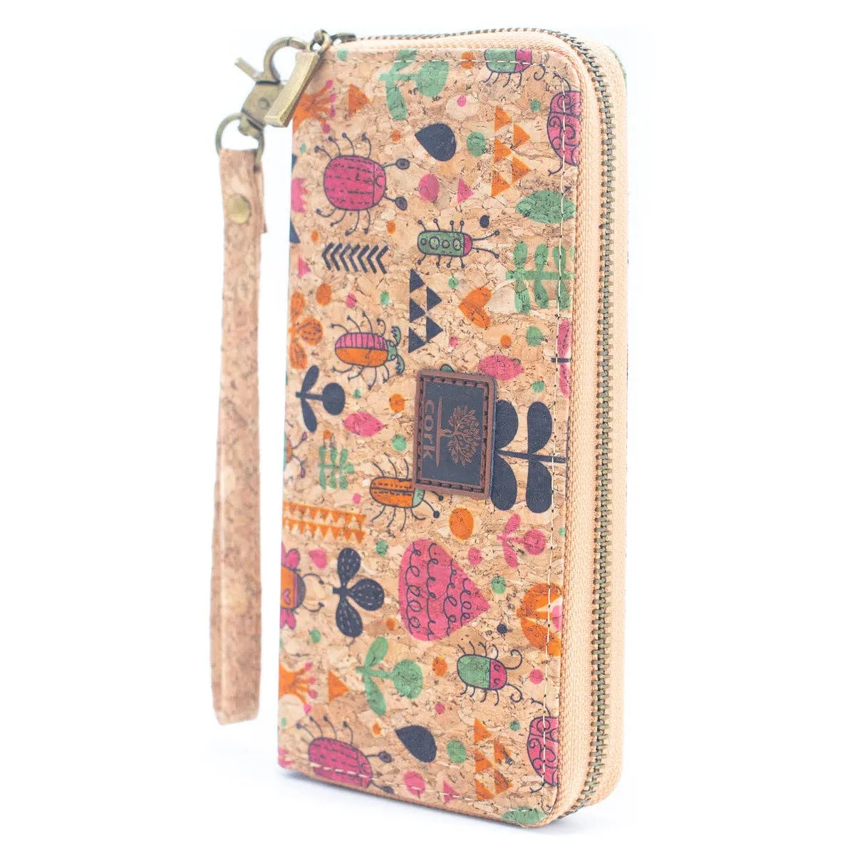 Various patterns natural cork women zipper card wallet BAG-2235