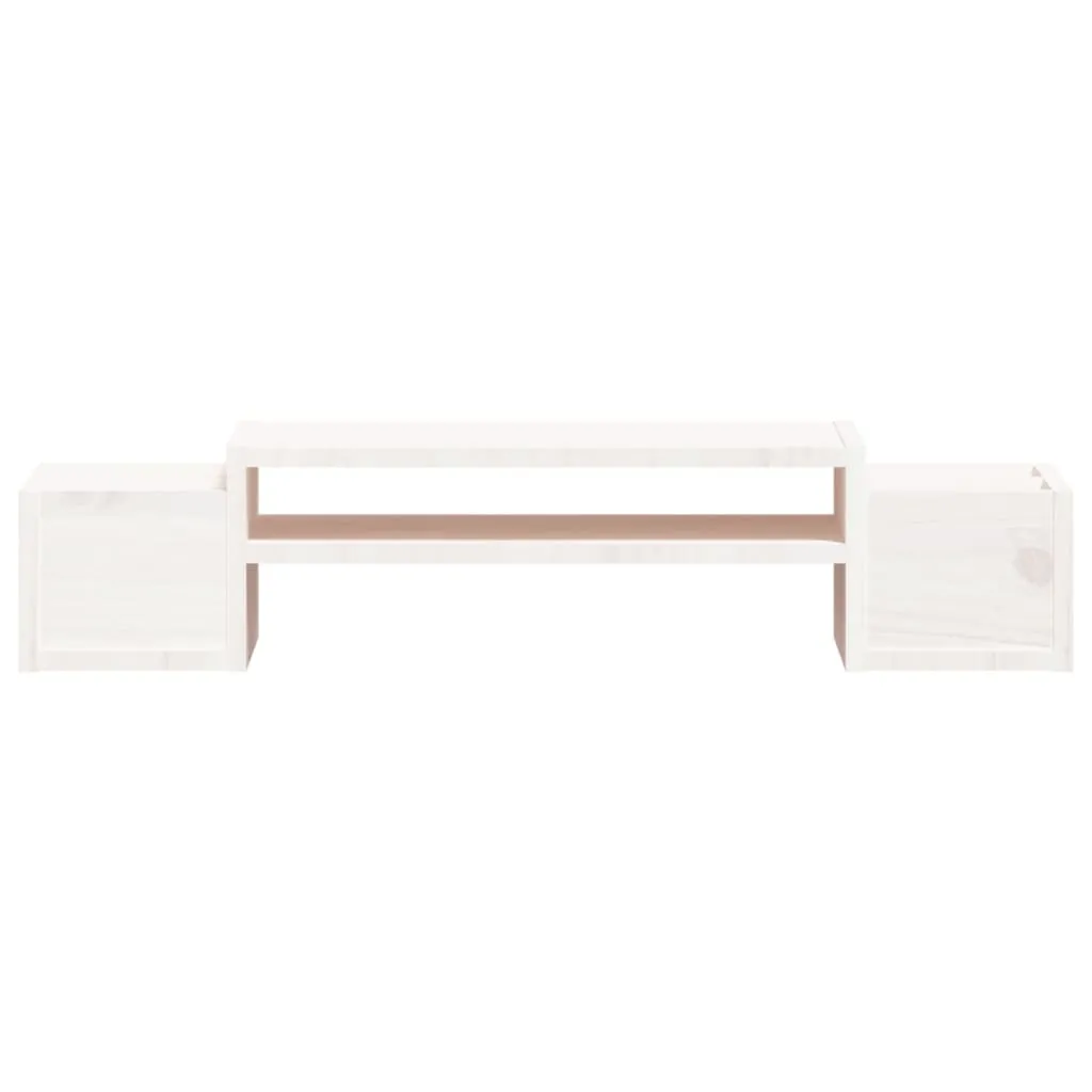 vidaXL Monitor Stand White 70x27.5x15 cm Solid Wood Pine