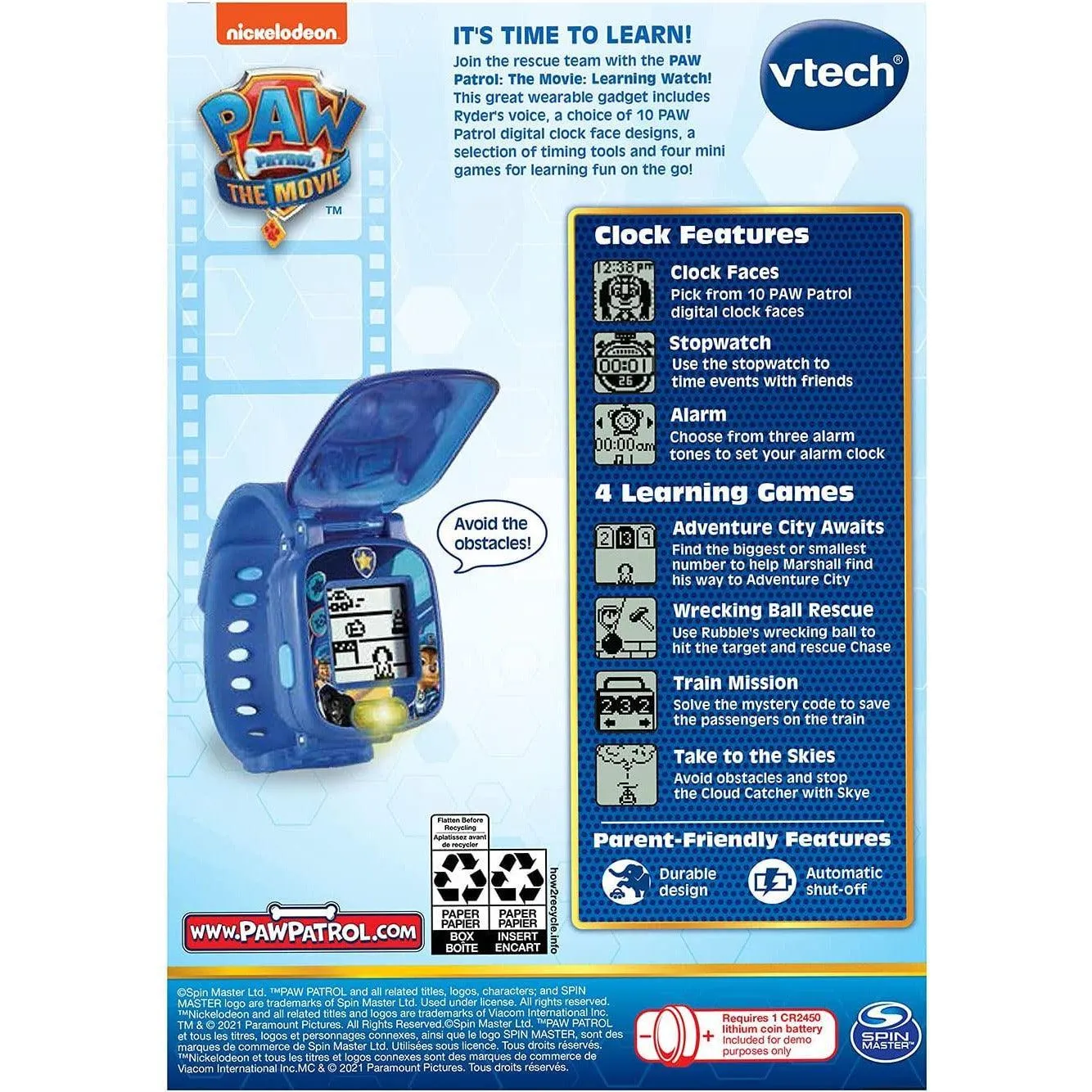 VTech PAW Patrol - The Movie Learning Watch, Chase for age 3-6 years