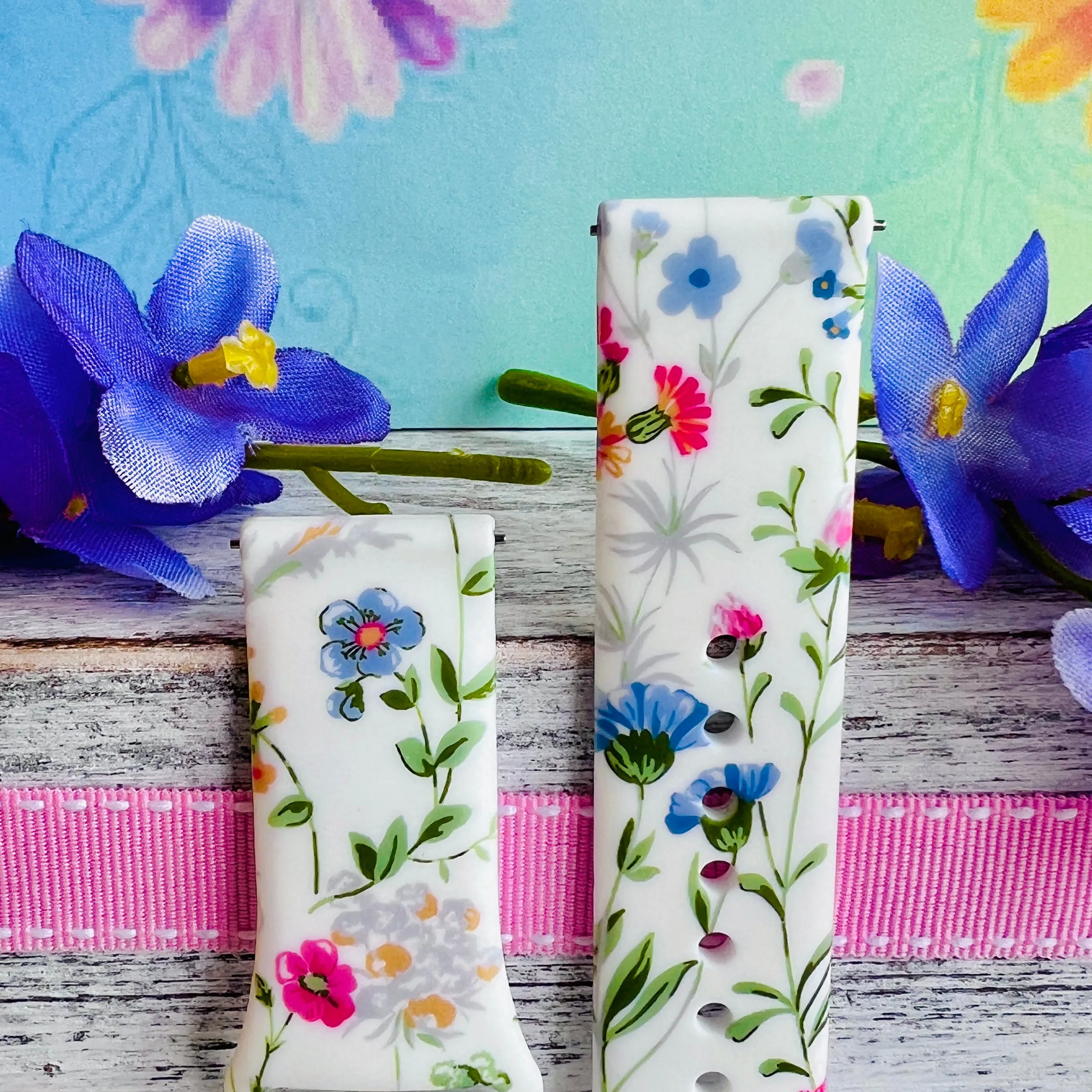 Wild Flowers Print Silicone Band For Samsung Watch