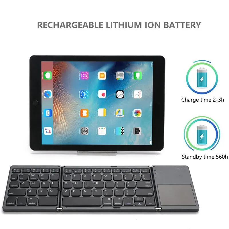 Wireless Foldable Keyboard with Touchpad