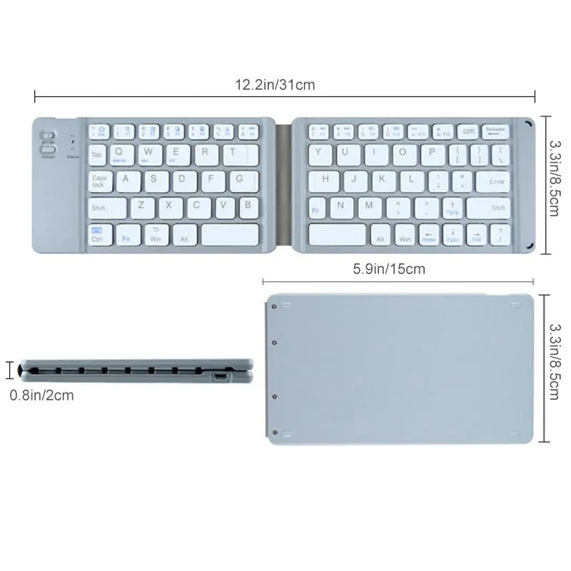 Wireless Foldable Keyboard with Touchpad