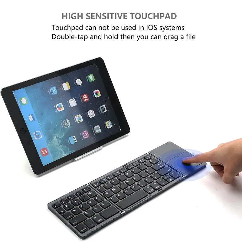 Wireless Foldable Keyboard with Touchpad