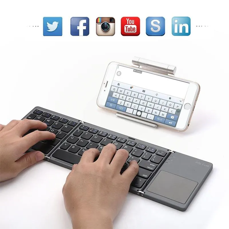 Wireless Foldable Keyboard with Touchpad