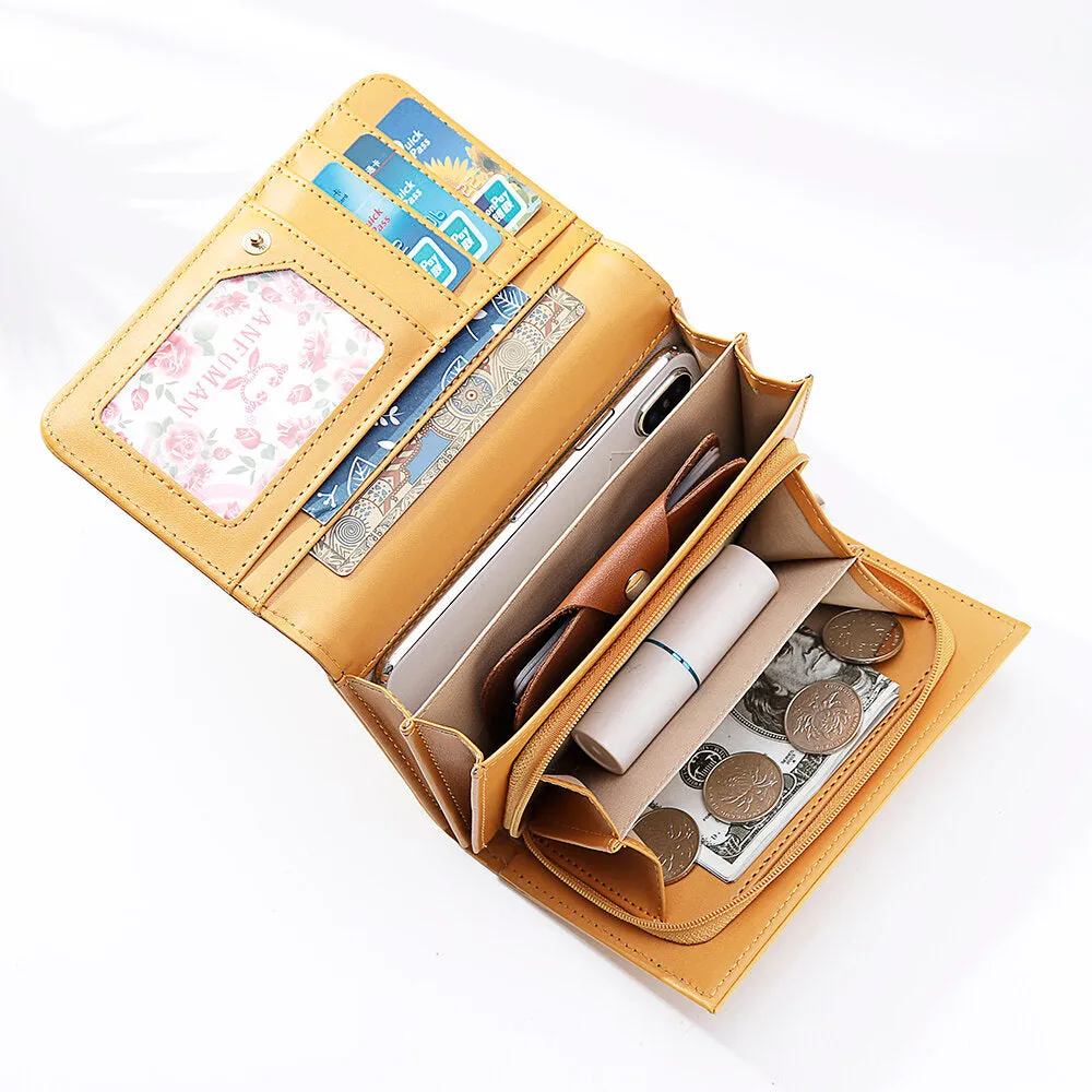 Women Long Wallets Multifunctional Envelope Purse Phone Case Card Holder