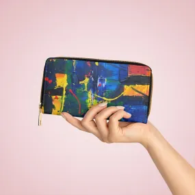 Wristlet Phone Wallet, Multicolor Abstract Paint Style Purse