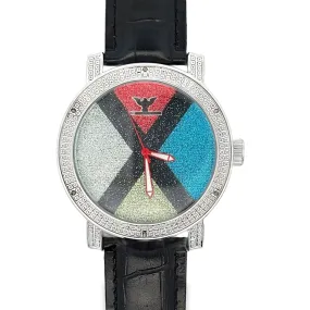 X Multi Color Dial Hip Hop Real Diamond Watch