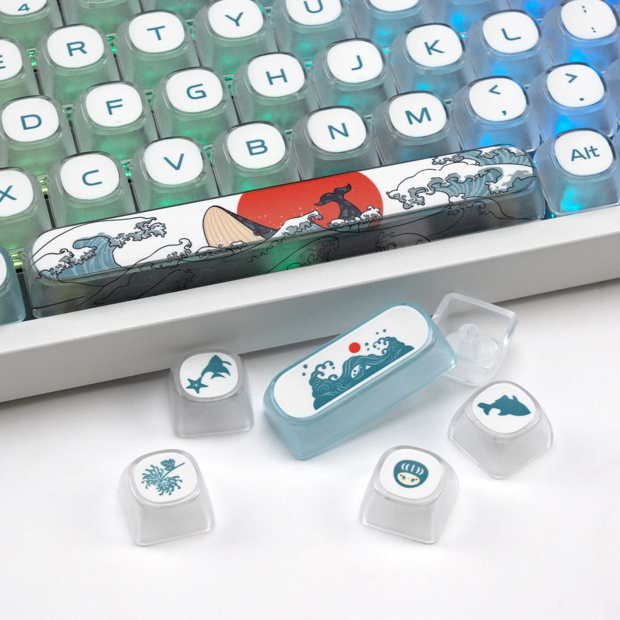 XVX  Coral Sea  MOA Profile Double-Shot PBT Keycap Set 141-Key