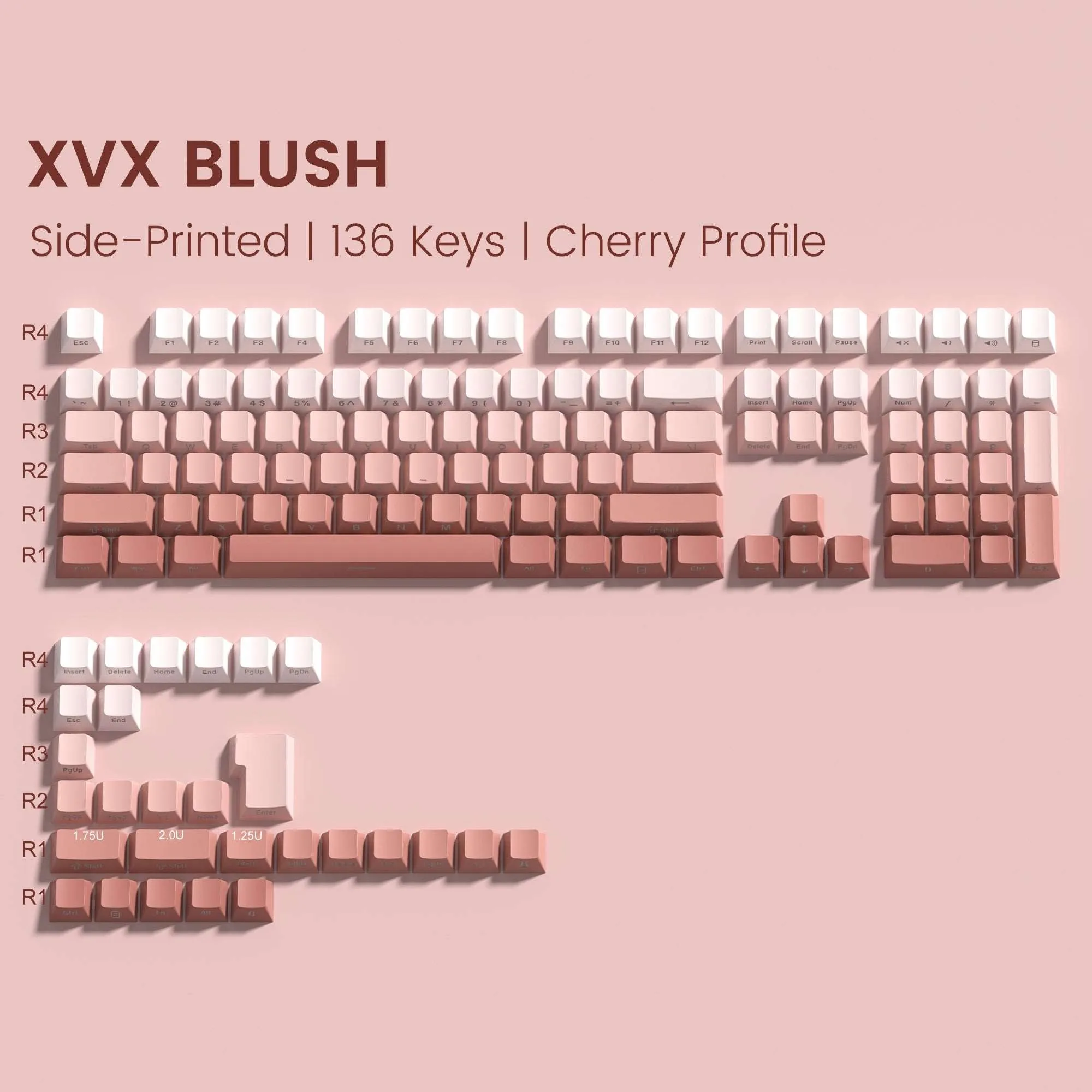 XVX Gradient Series 136-Key Side-Printed Cherry Profile Keycap (8 Colors)