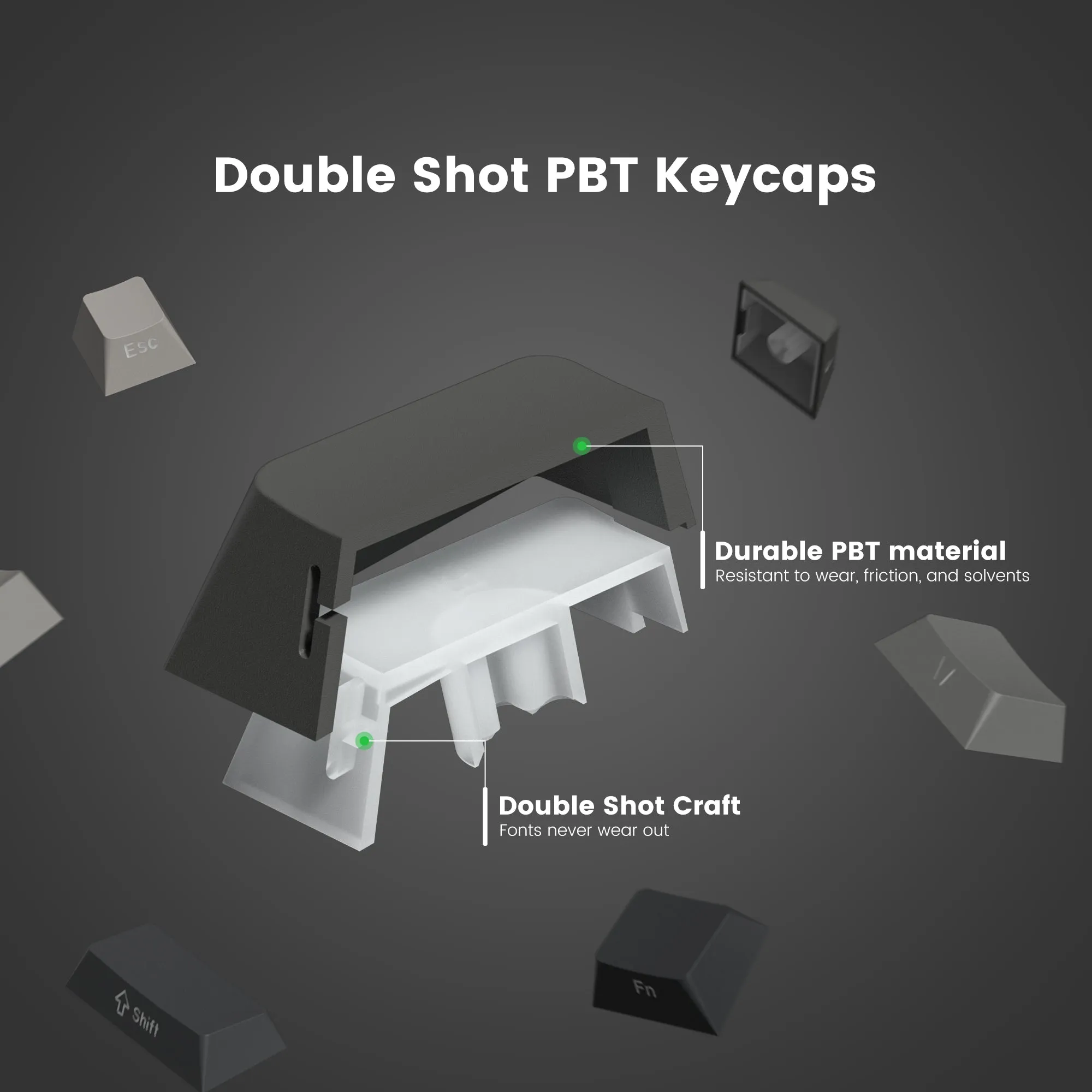 XVX Gradient Series 136-Key Side-Printed Cherry Profile Keycap (8 Colors)