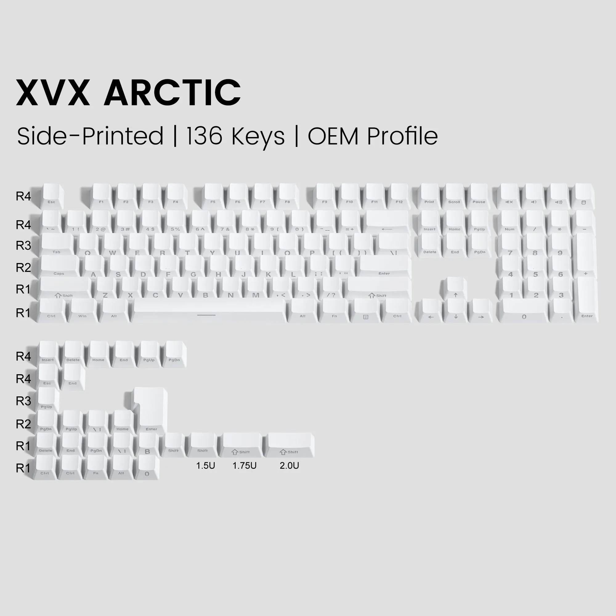 XVX Gradient Series 136-Key Side-Printed OEM Profile Keycap (7 Colors)