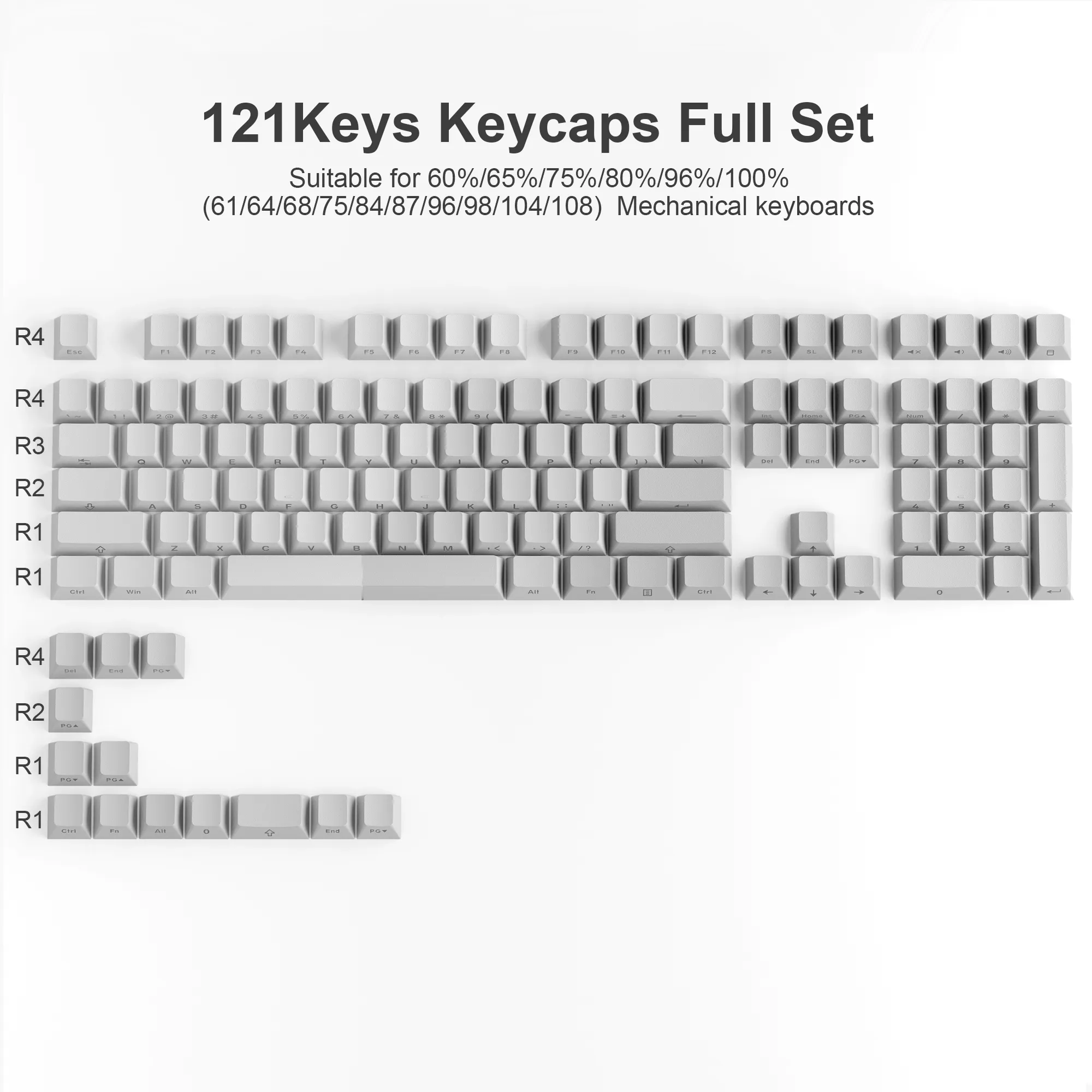 XVX Gradient X-axis Series 121-Key Side-Printed Cherry Profile Keycap (5 Colors)