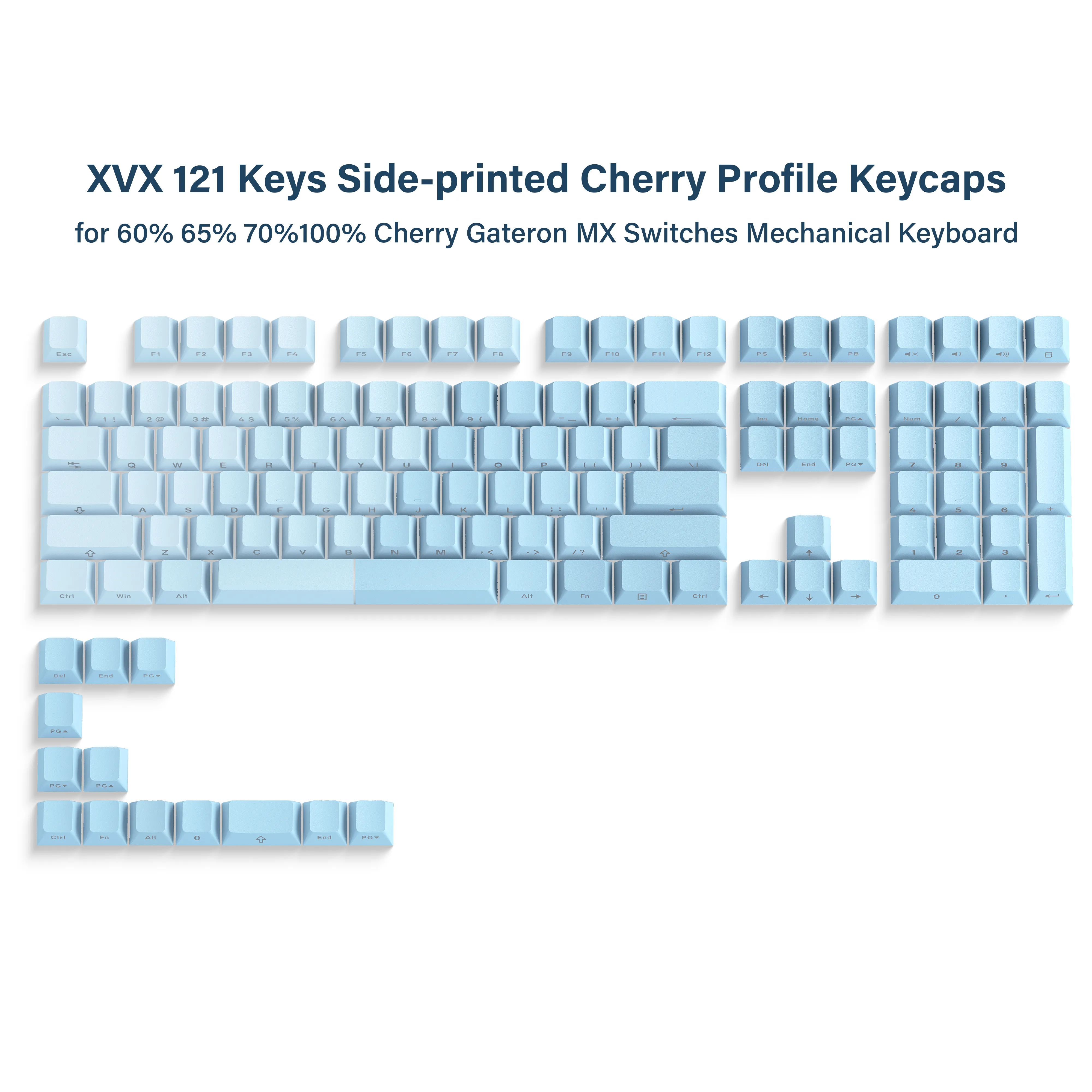 XVX Gradient X-axis Series 121-Key Side-Printed Cherry Profile Keycap (5 Colors)