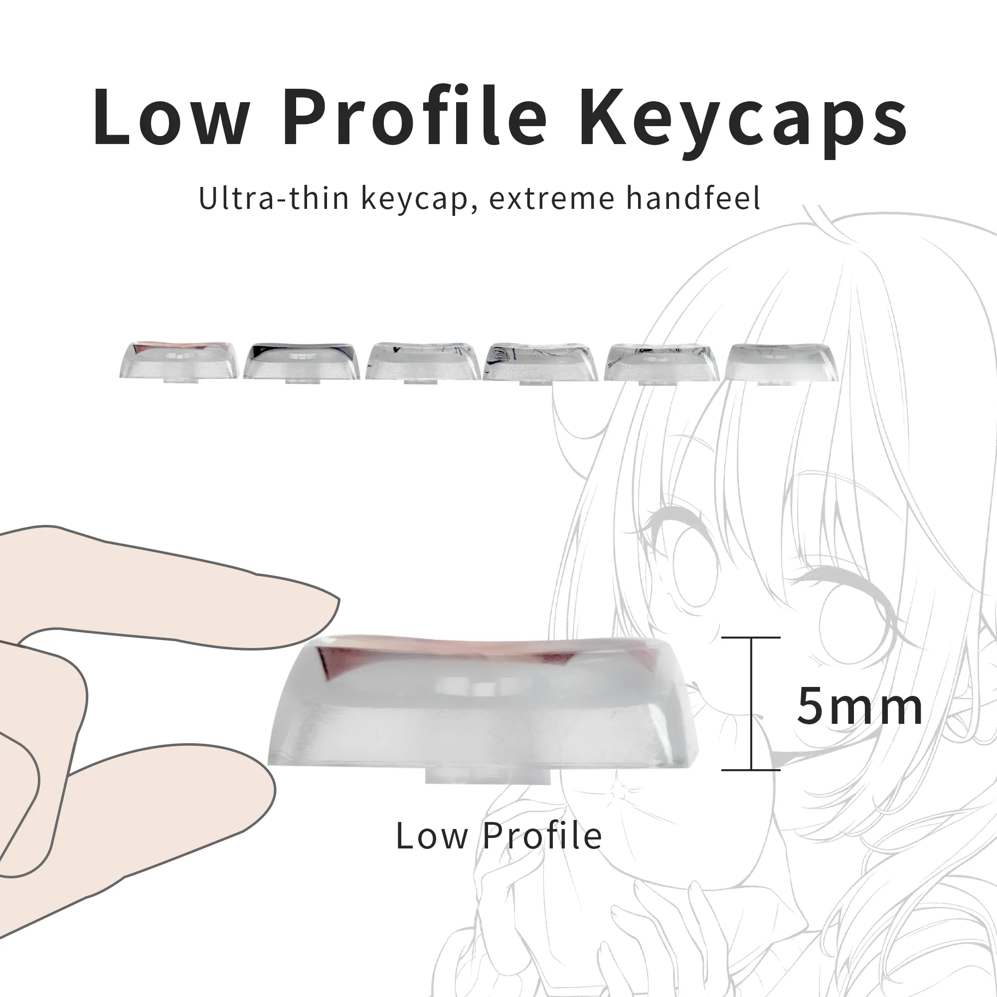 XVX Japanese Anime Theme Low Profile Side-Printed Legend Keycaps Set（118-keys）