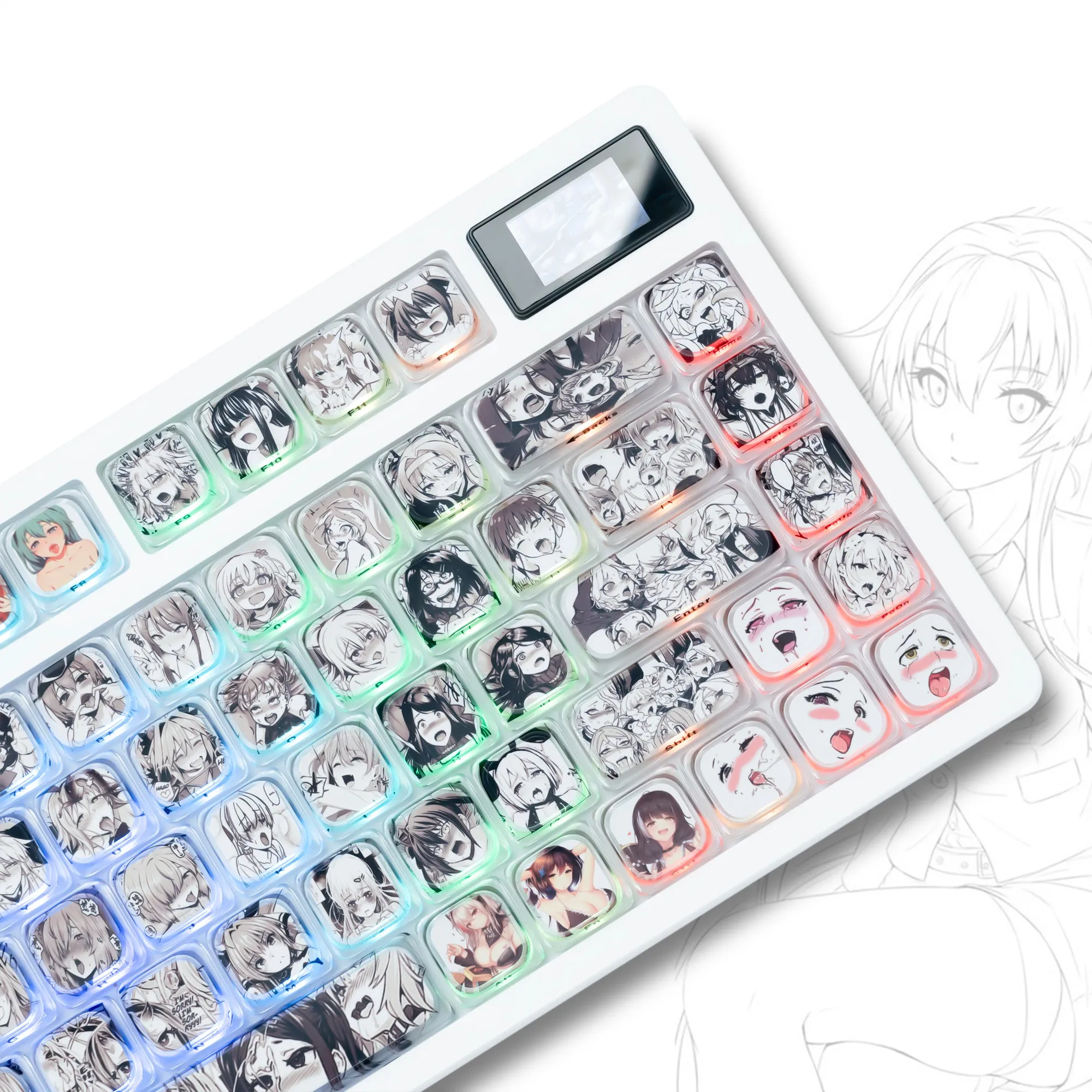 XVX Japanese Anime Theme Low Profile Side-Printed Legend Keycaps Set（118-keys）