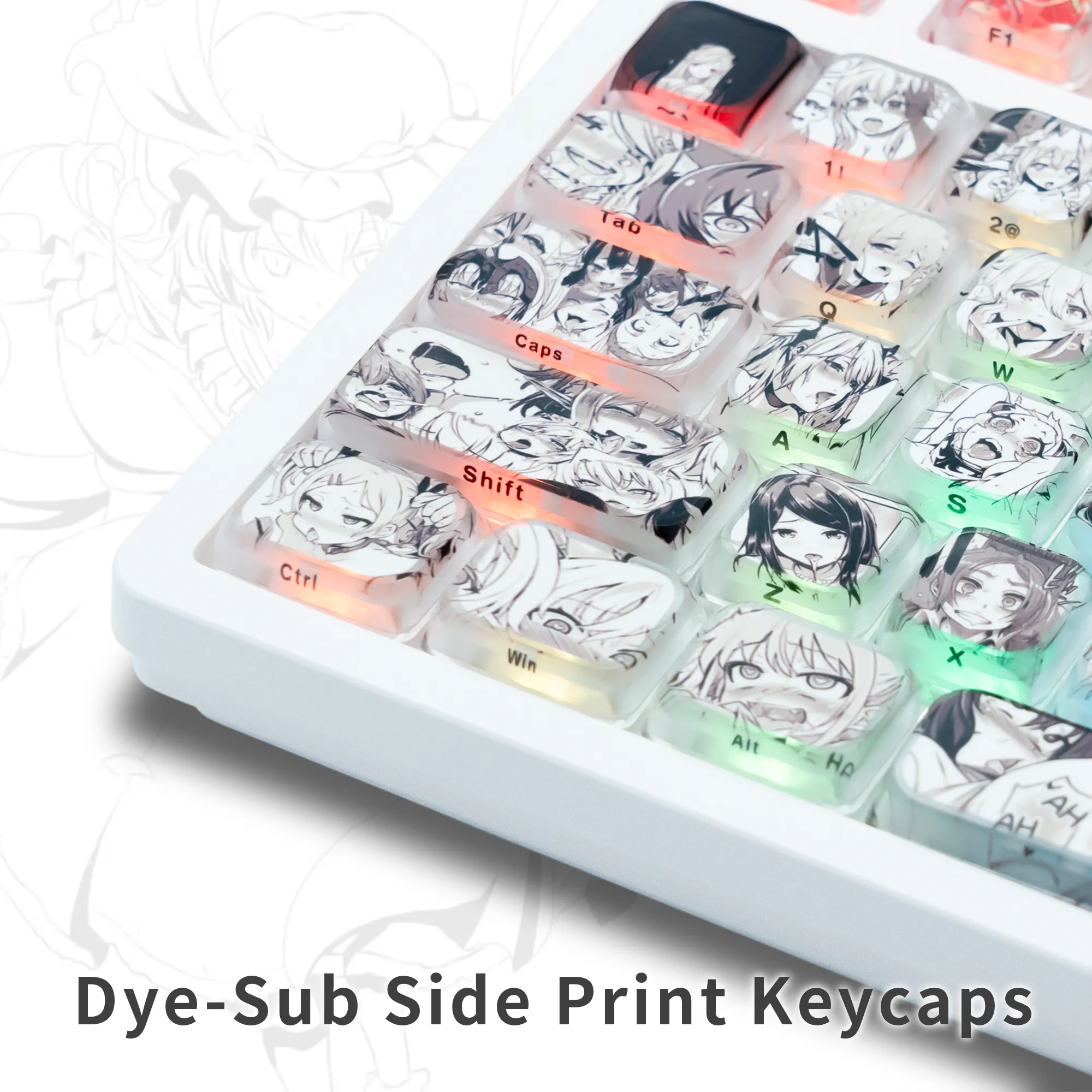 XVX Japanese Anime Theme Low Profile Side-Printed Legend Keycaps Set（118-keys）