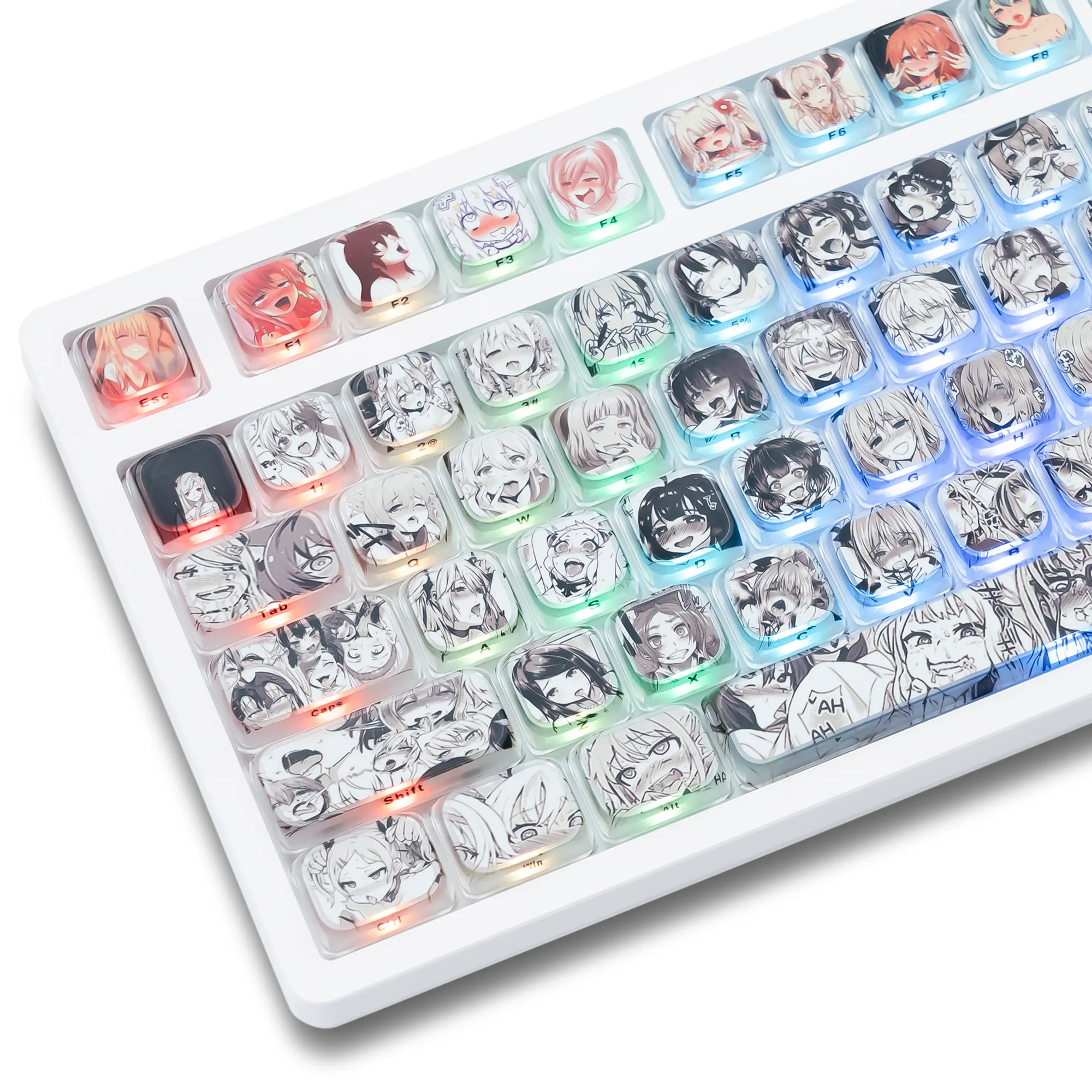 XVX Japanese Anime Theme Low Profile Side-Printed Legend Keycaps Set（118-keys）