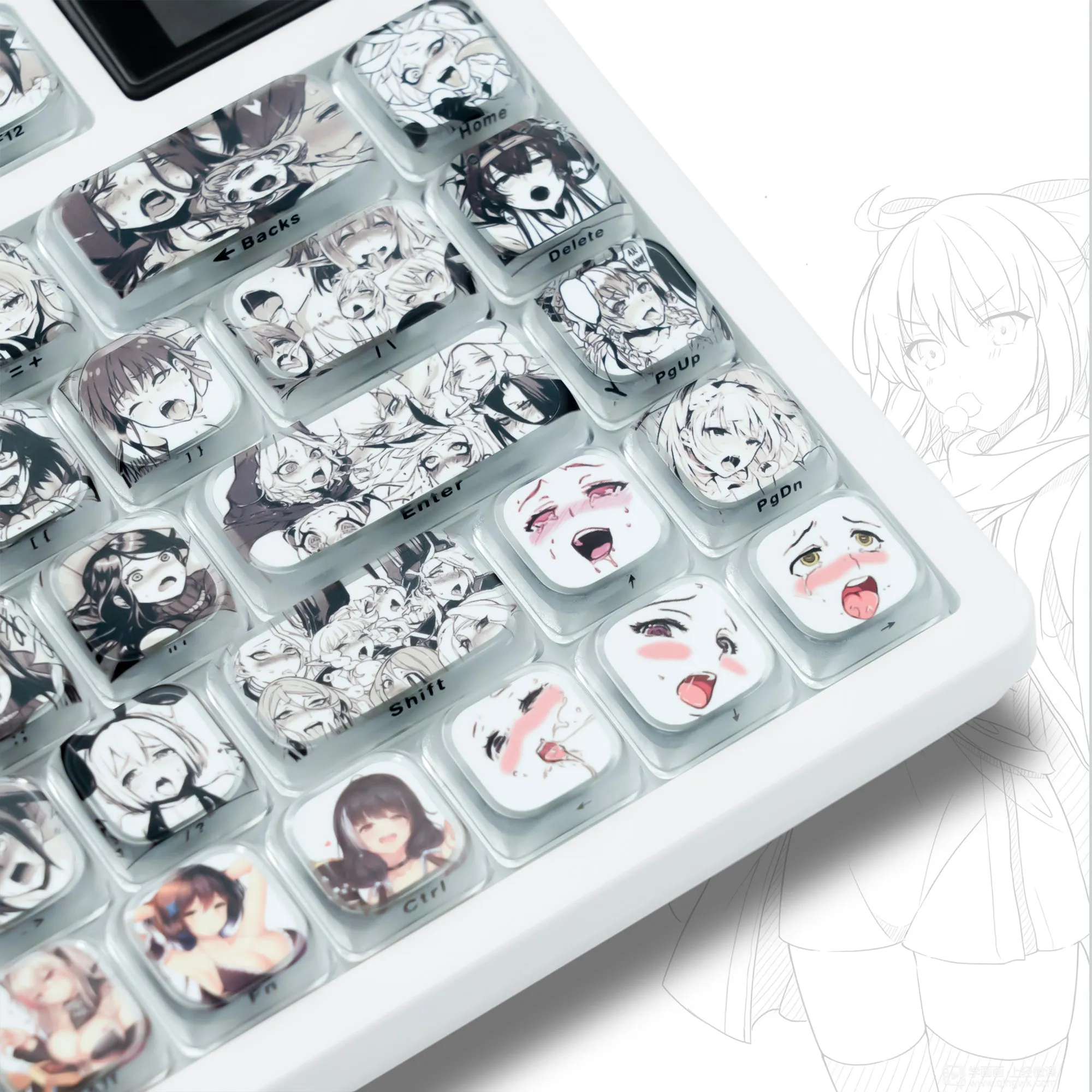 XVX Japanese Anime Theme Low Profile Side-Printed Legend Keycaps Set（118-keys）