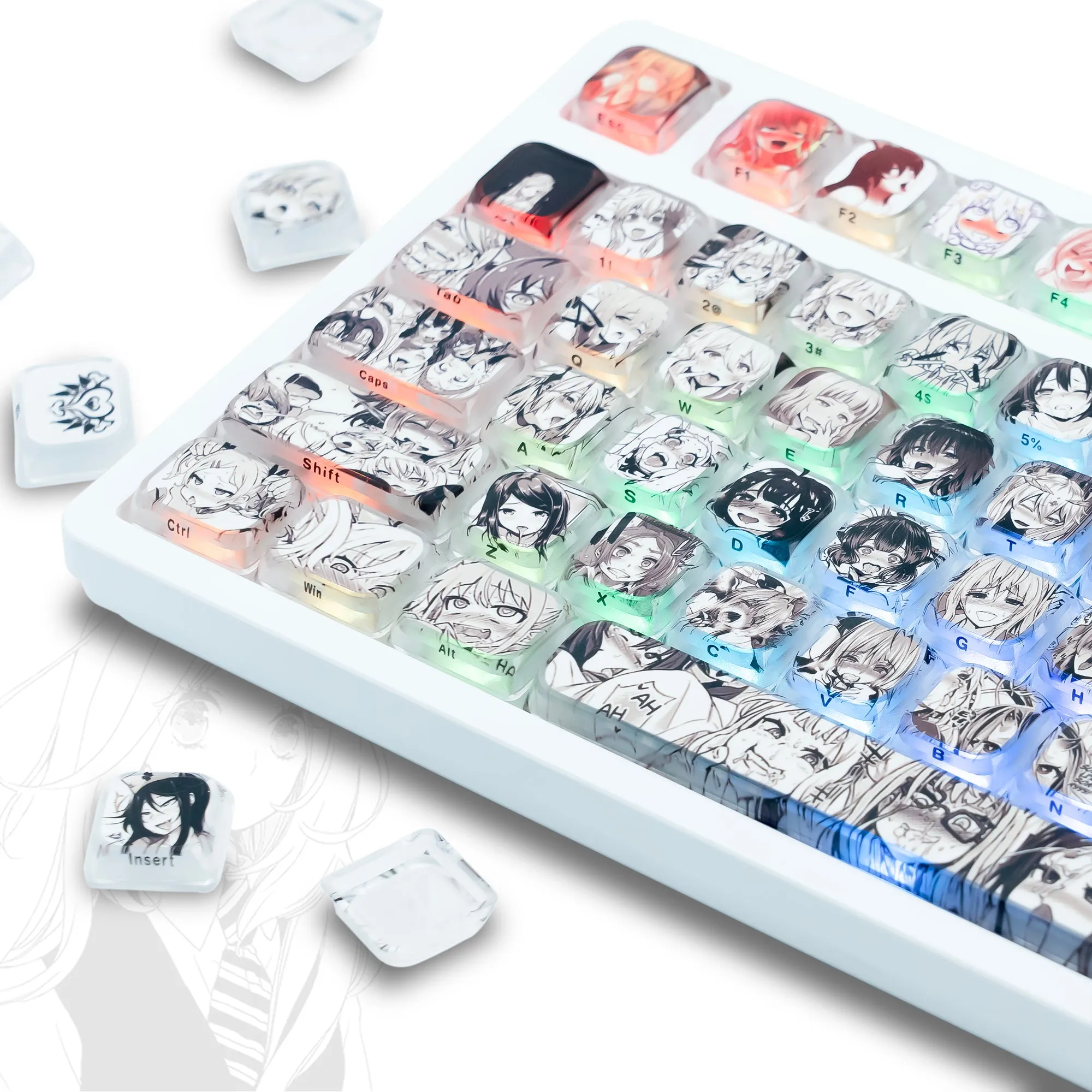 XVX Japanese Anime Theme Low Profile Side-Printed Legend Keycaps Set（118-keys）