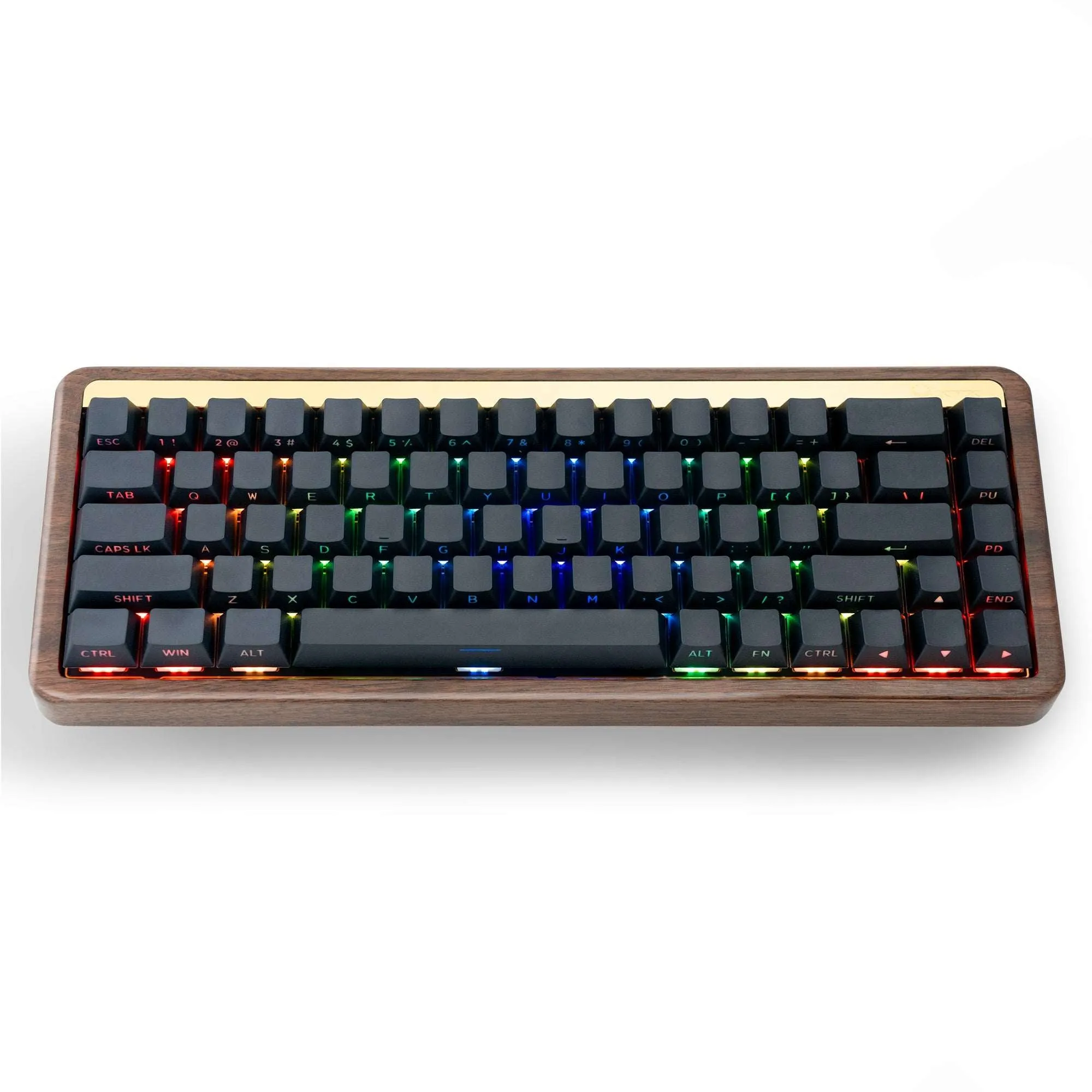 XVX M68 Solid Walnut Mechanical Keyboard Hot Swap Switch With PBT Keycaps