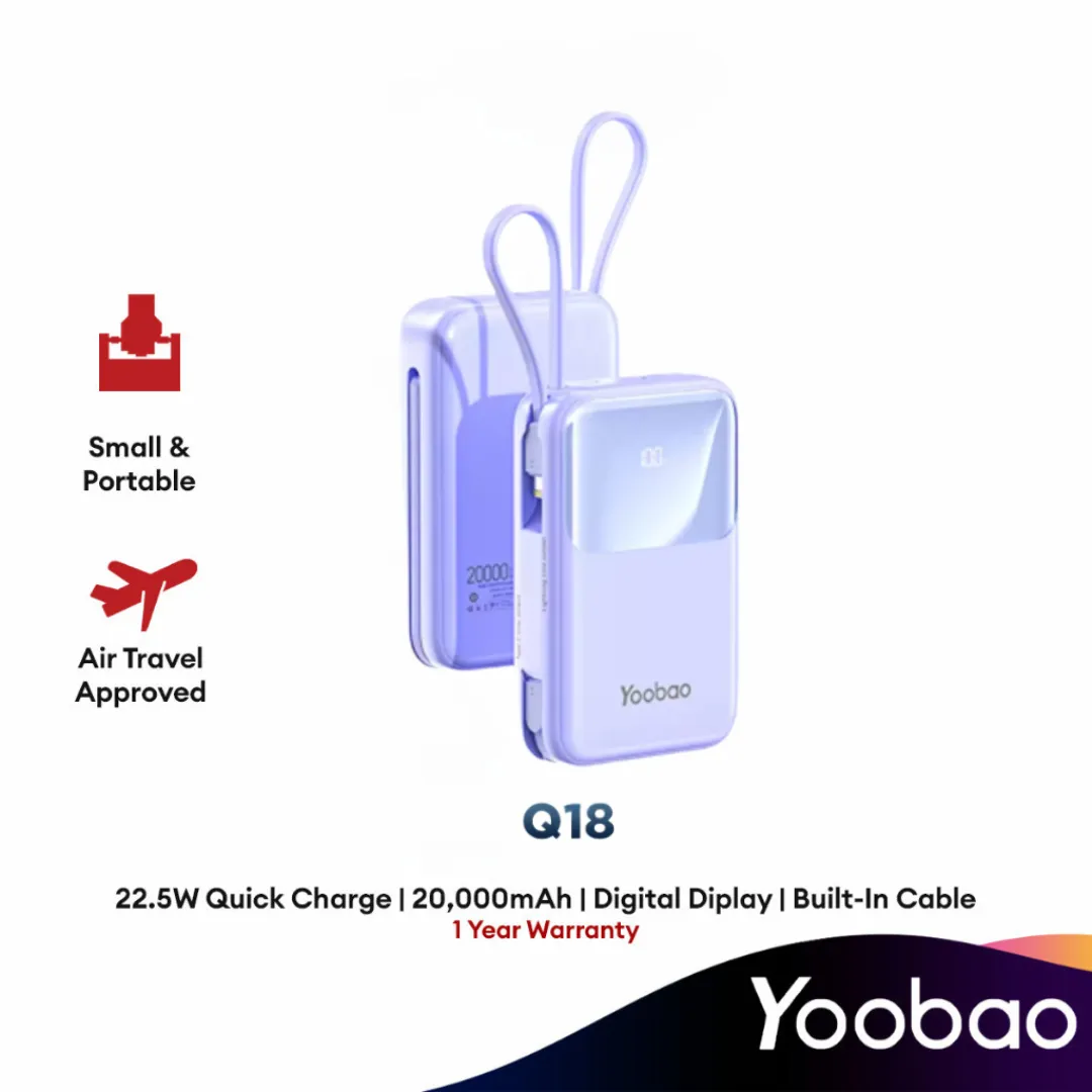 Yoobao Q18 20000mAh Powerbank Fast Charge Digital Display Replacement by Yoobao LQ20