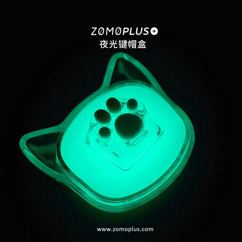 ZOMO PLUS 3D Printed Resin Silicone Transparent Cat Paw Keycap Multi-Color ABS & Silicon Artisan Keycap for Mechanical Keyboard