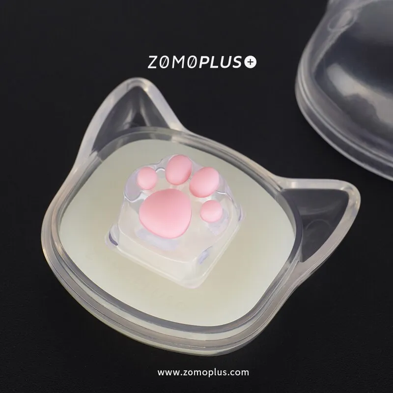 ZOMO PLUS 3D Printed Resin Silicone Transparent Cat Paw Keycap Multi-Color ABS & Silicon Artisan Keycap for Mechanical Keyboard