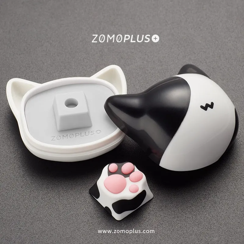 ZOMO PLUS Kawaii Cat Paw Keycap Multi-Color ABS & Silicon Artisan Keycap Mechanical Keyboard Cow Cat Siamese Cat American